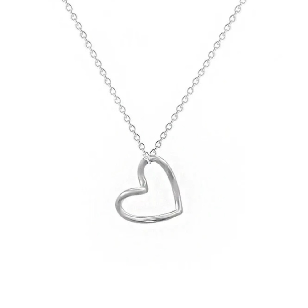 Silver Crescent Pendant Necklace Minimalist Design